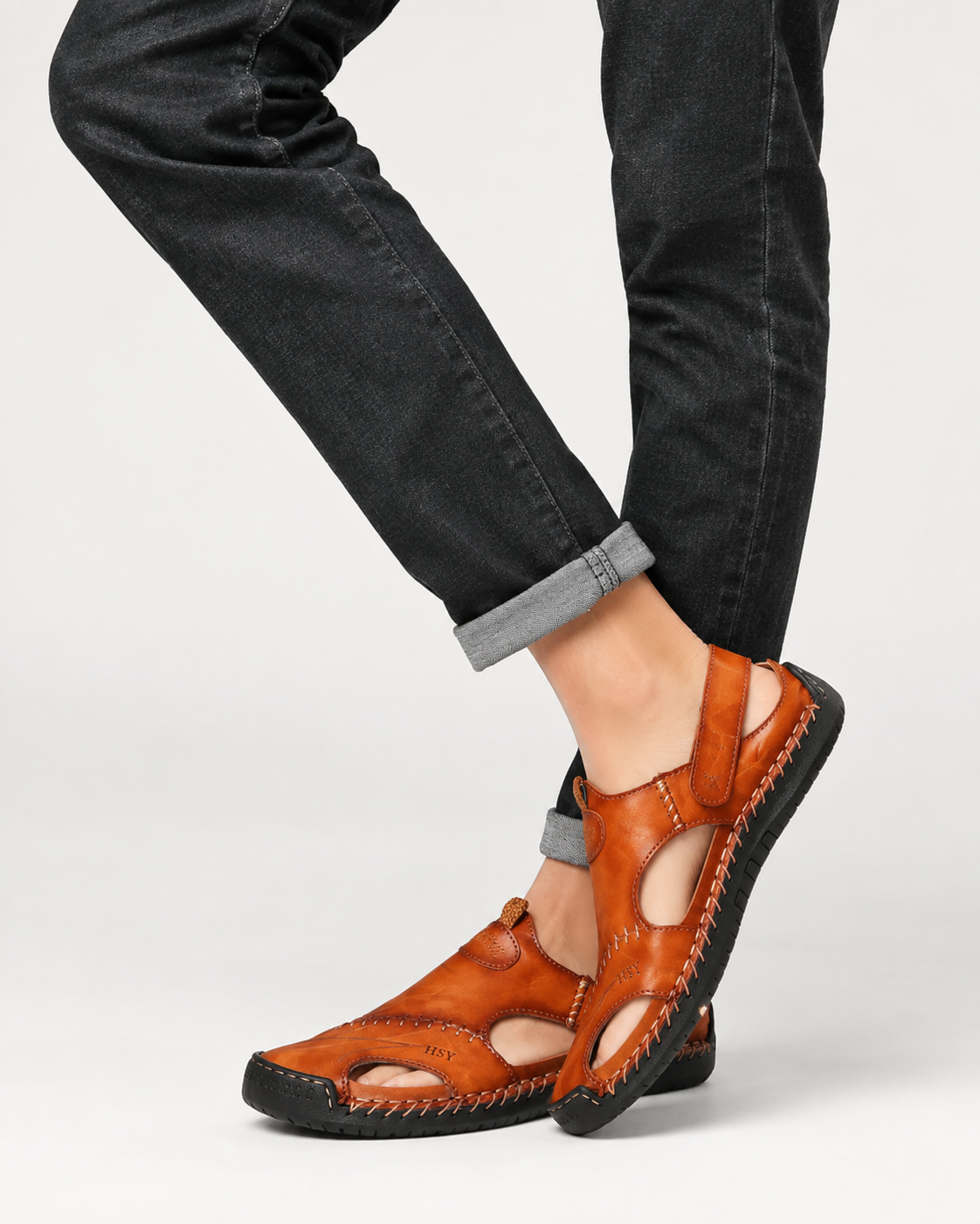 Kaufberg | Echtes Leder Sommer Strand-Slipper