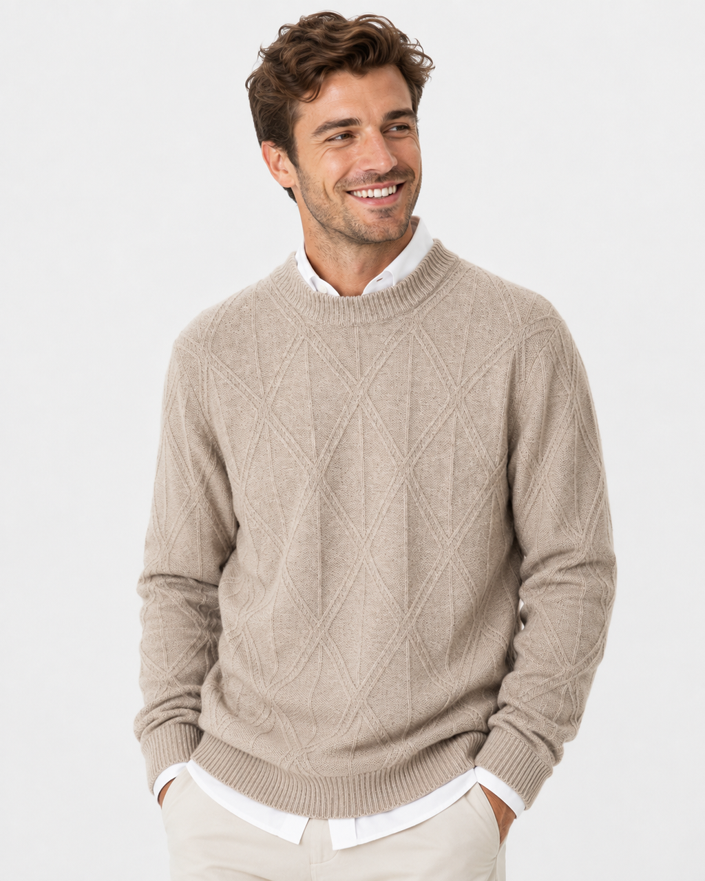 Kaufberg | Rundhals-Diamantmuster Strickpullover