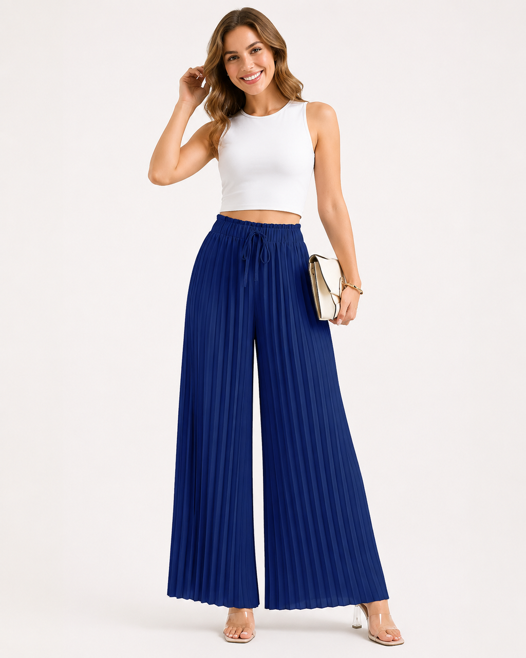 Sommerhose Plissierte Weite Beinhosen