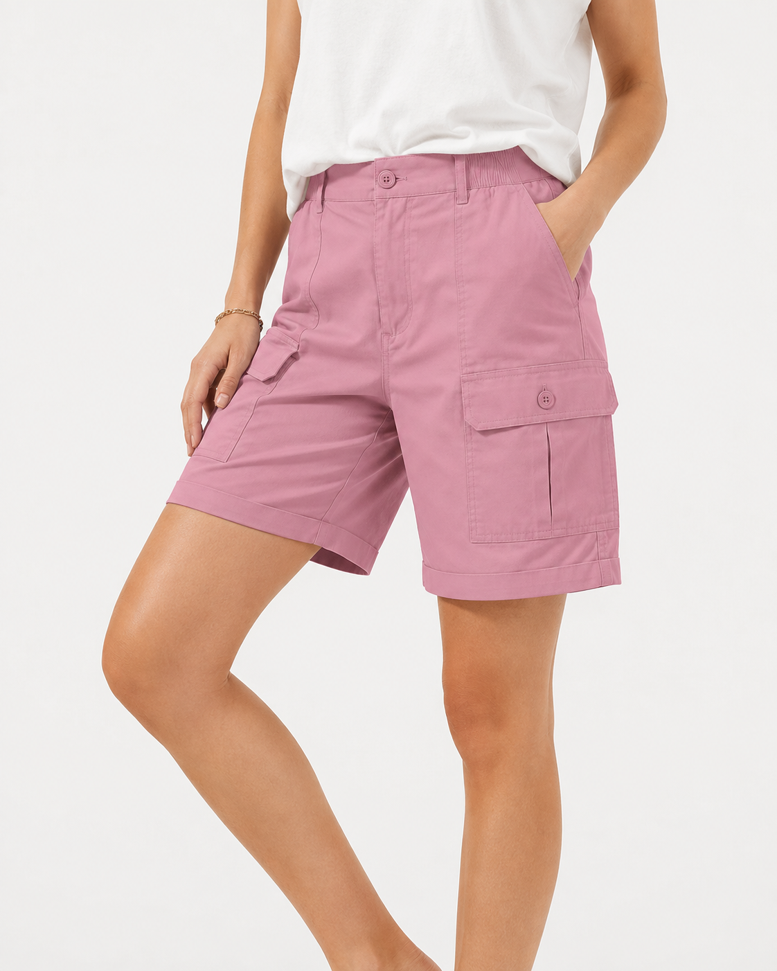 Kamila | Damen Sommer Freizeit Elastische Hohe Jorts
