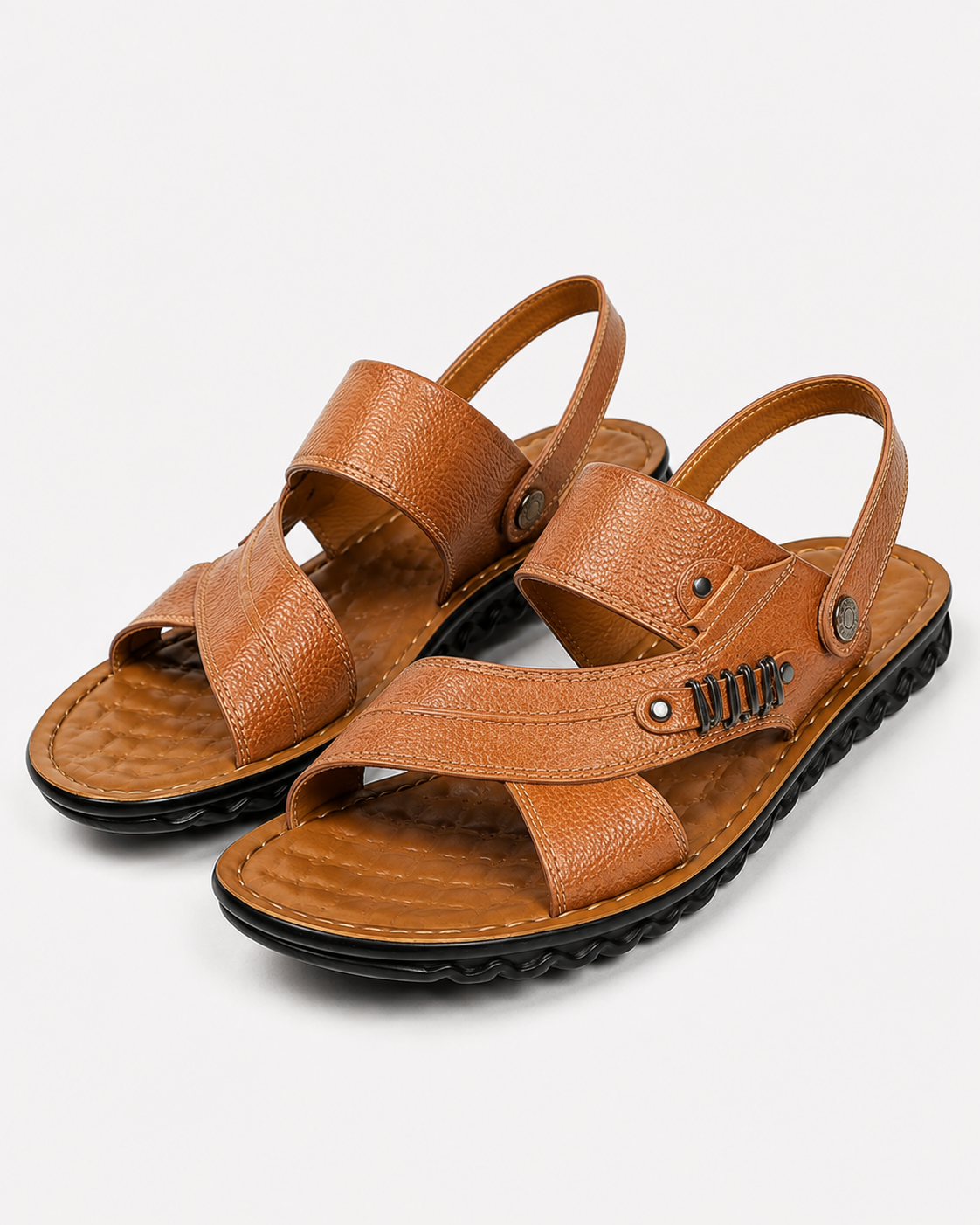Kaufberg | Herren Strand Sandalen Echtes Leder