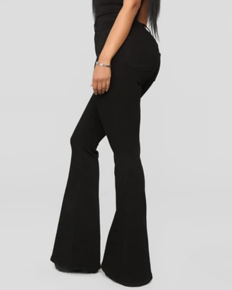 Damen High-Waist Schlagjeans