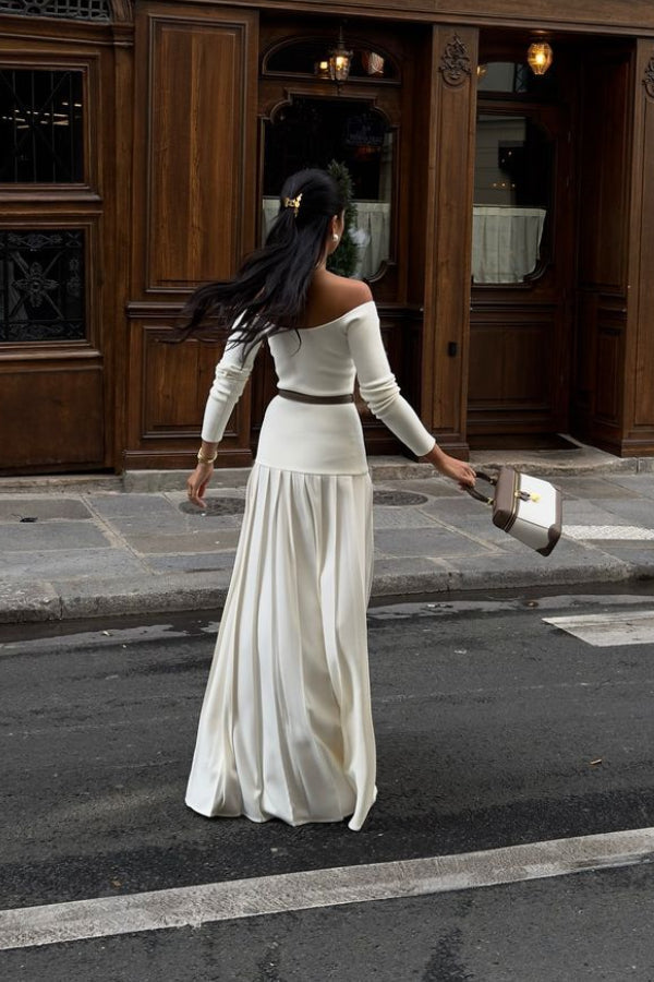 Tiaraora | Retro-Maxikleid mit Bardot-Ausschnitt