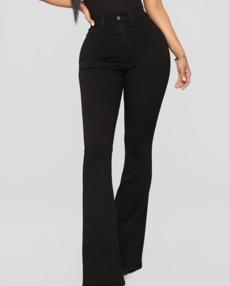 Damen Elegante Schlagjeans