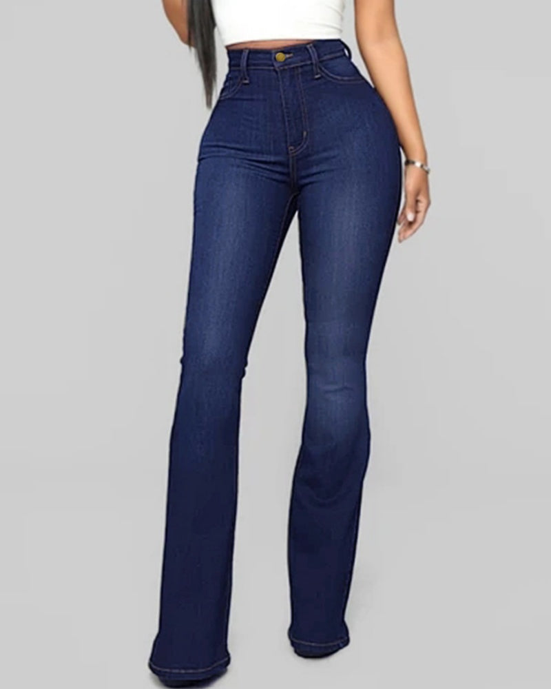 Damen High-Waist Schlagjeans