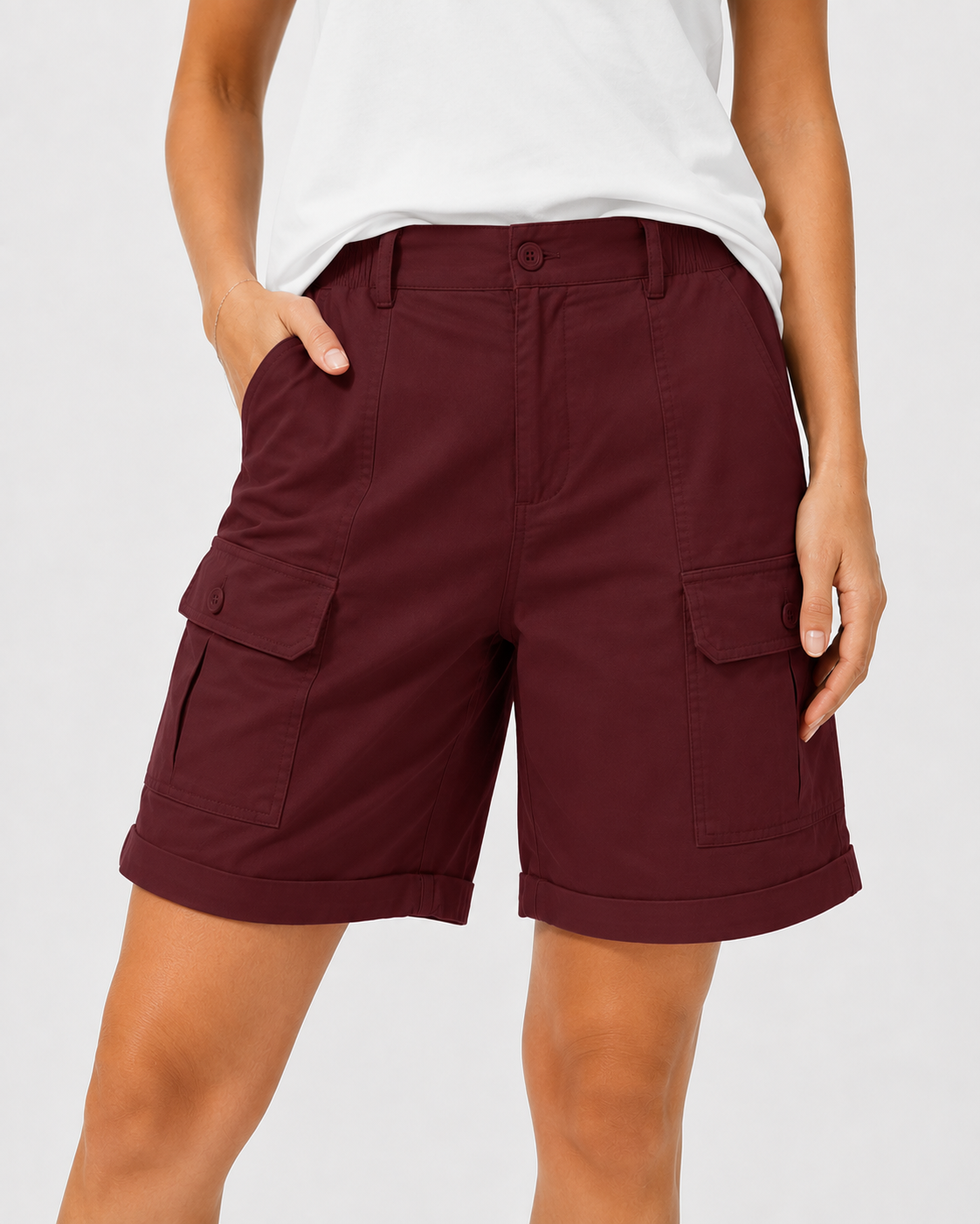 Kamila | Damen Sommer Freizeit Elastische Hohe Jorts