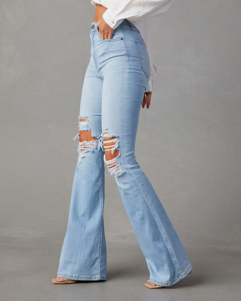 Damen Schlagjeans mit Rissen