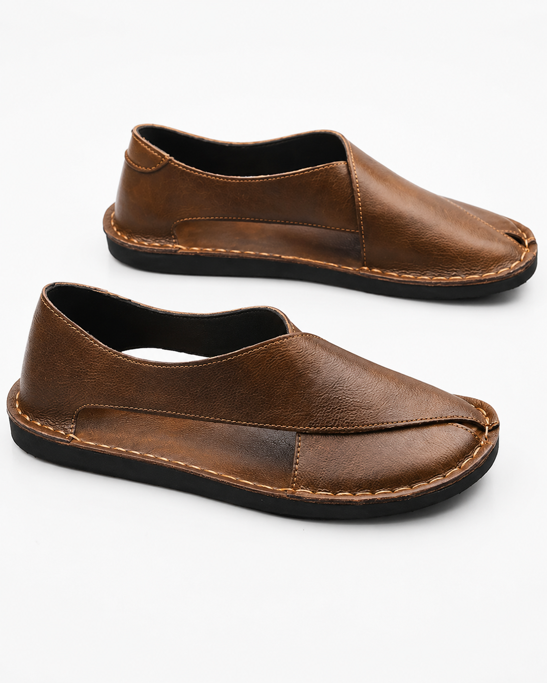 Jonah | Herren Freizeit Leder Slipper Geschlossene Zehen Sandalen