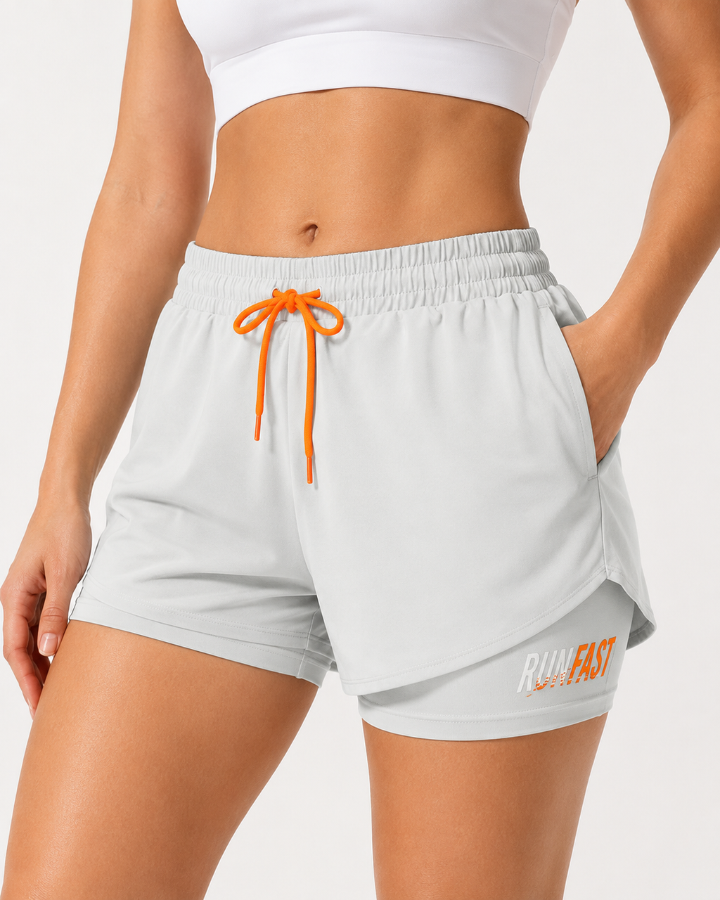 Kaufberg | Zweiteilige Farbblock-Shorts mit Kordelzug