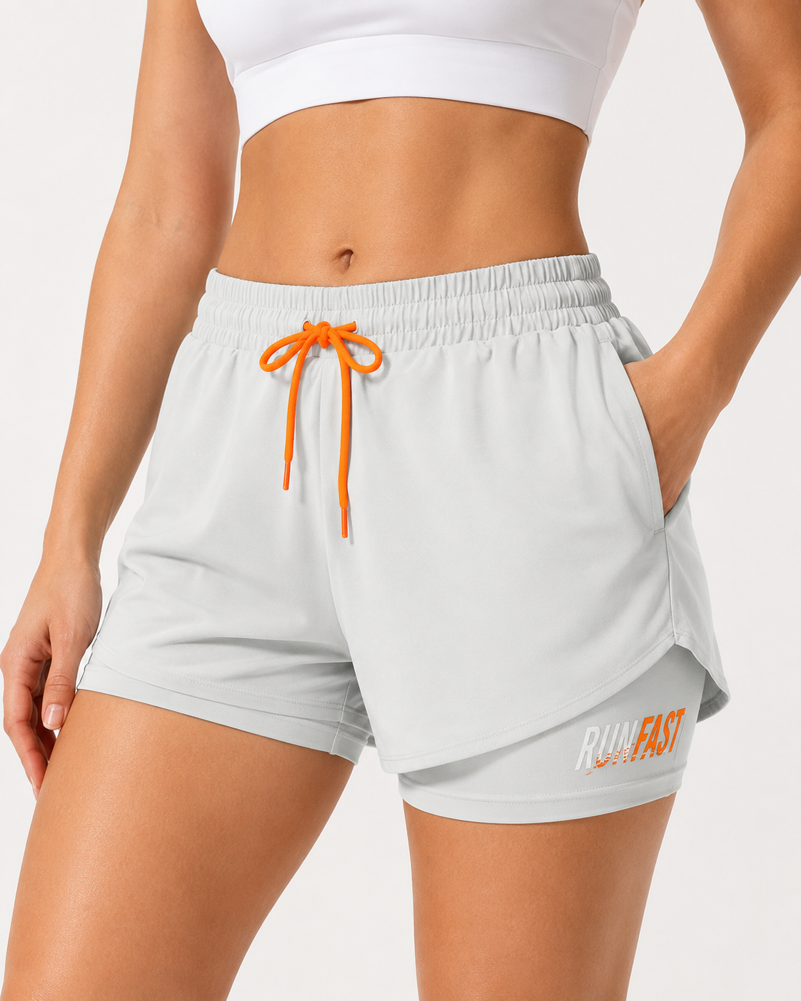 Kaufberg | Zweiteilige Farbblock-Shorts mit Kordelzug