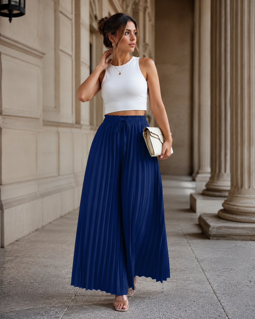 Sommerhose Plissierte Weite Beinhosen