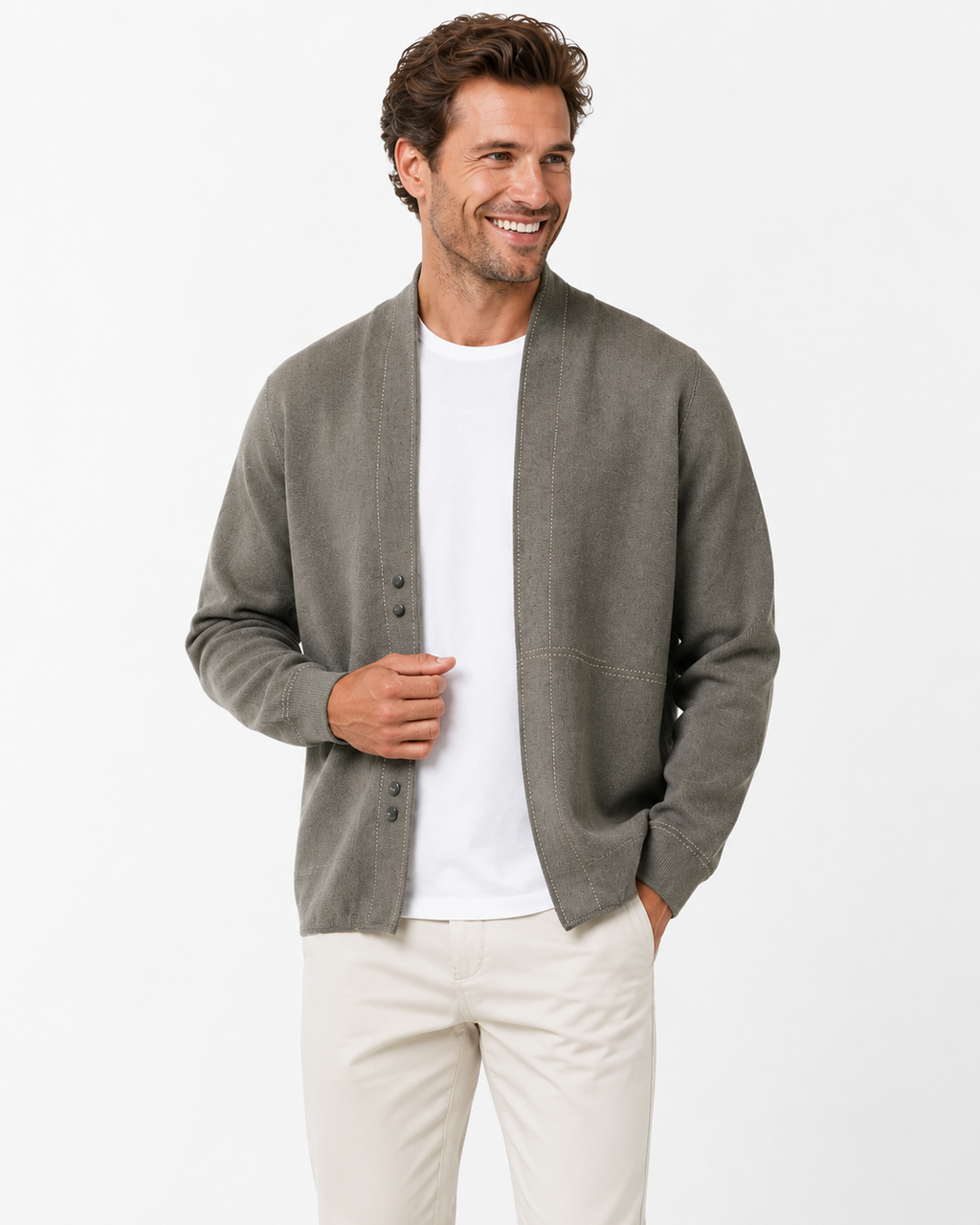 Kaufberg | Eleganter Sweatermantel mit klassischem V-Ausschnitt