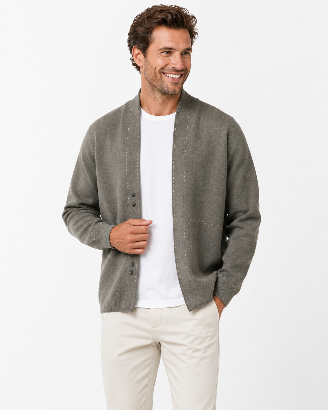 Kaufberg | Eleganter Sweatermantel mit klassischem V-Ausschnitt