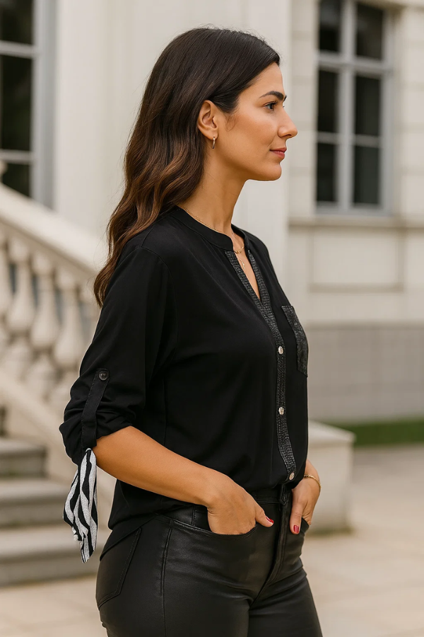 Roiaella | Lässiges Top mit Pailletten-Details