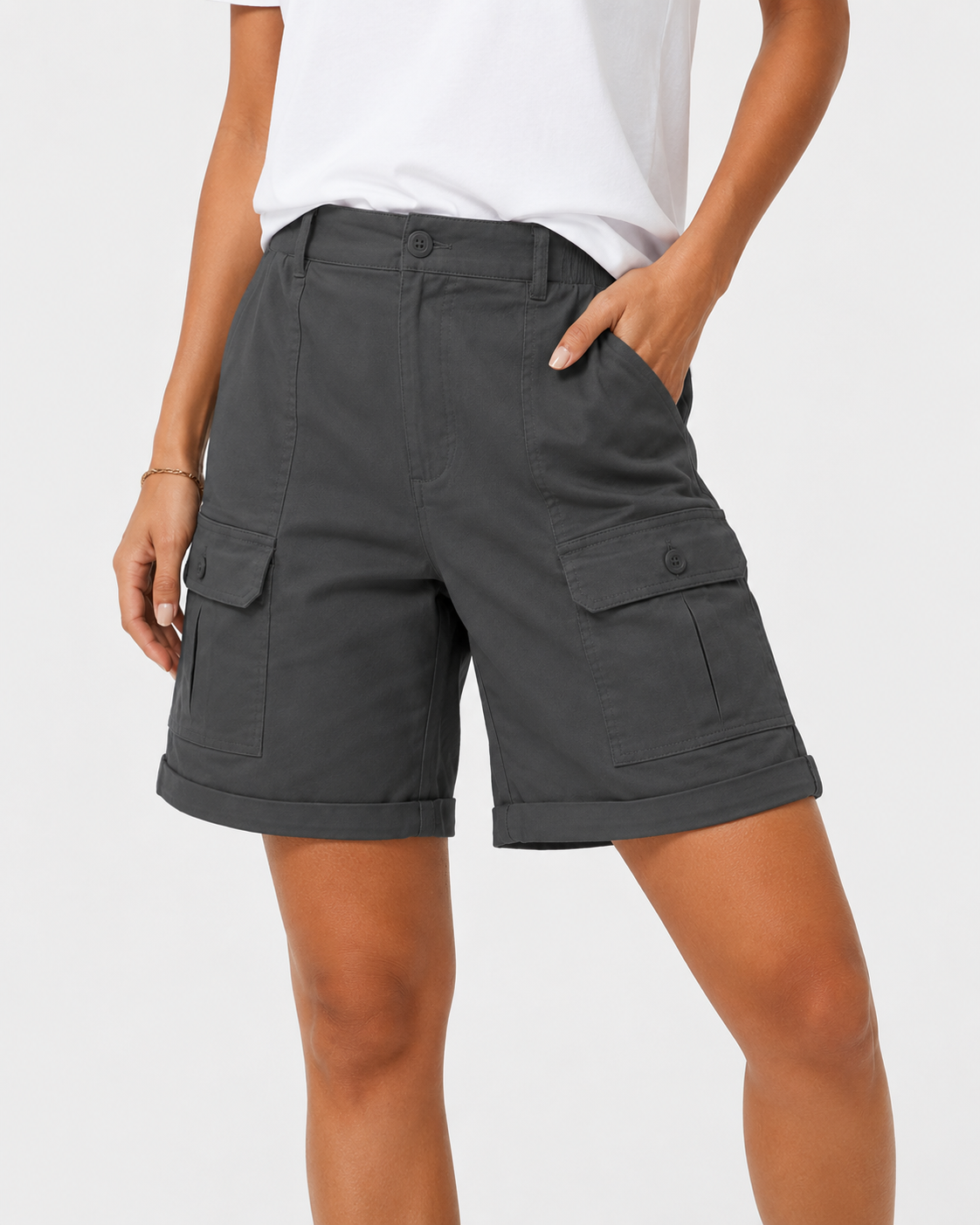 Kamila | Damen Sommer Freizeit Elastische Hohe Jorts