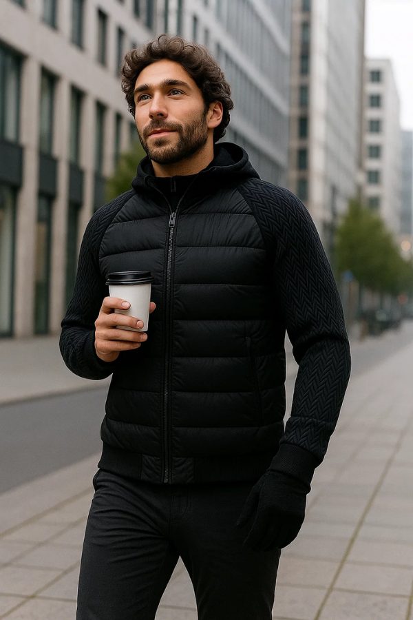 Samorio | Wattierte Herrenjacke mit Kapuze