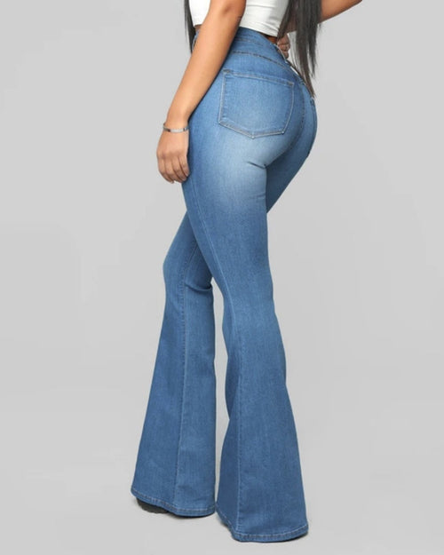 Damen High-Waist Schlagjeans