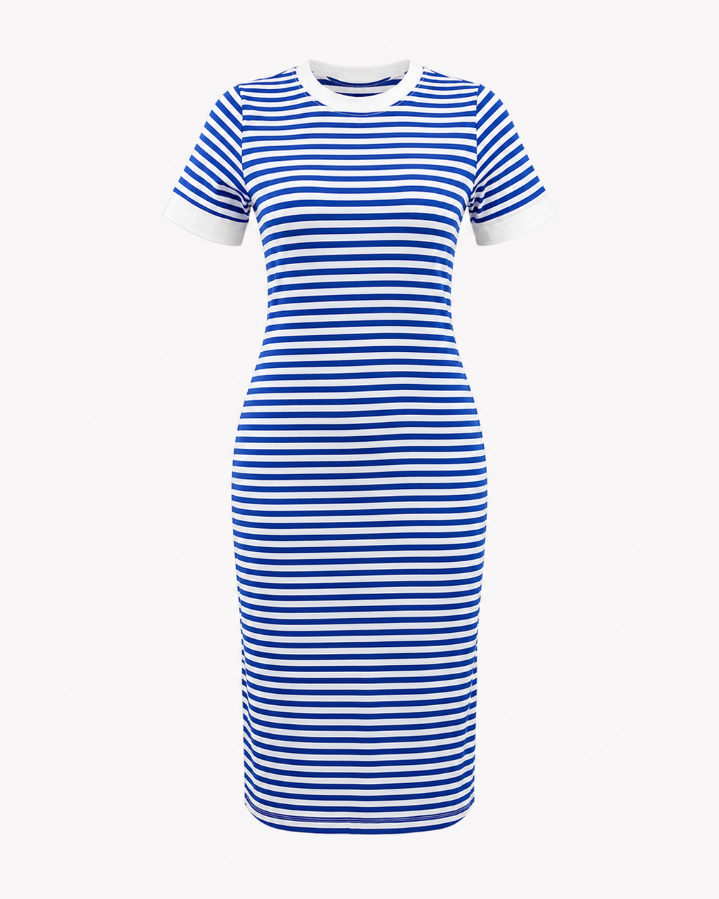 Coley | Gestreiftes Midi T-Shirt-Kleid mit Taschen