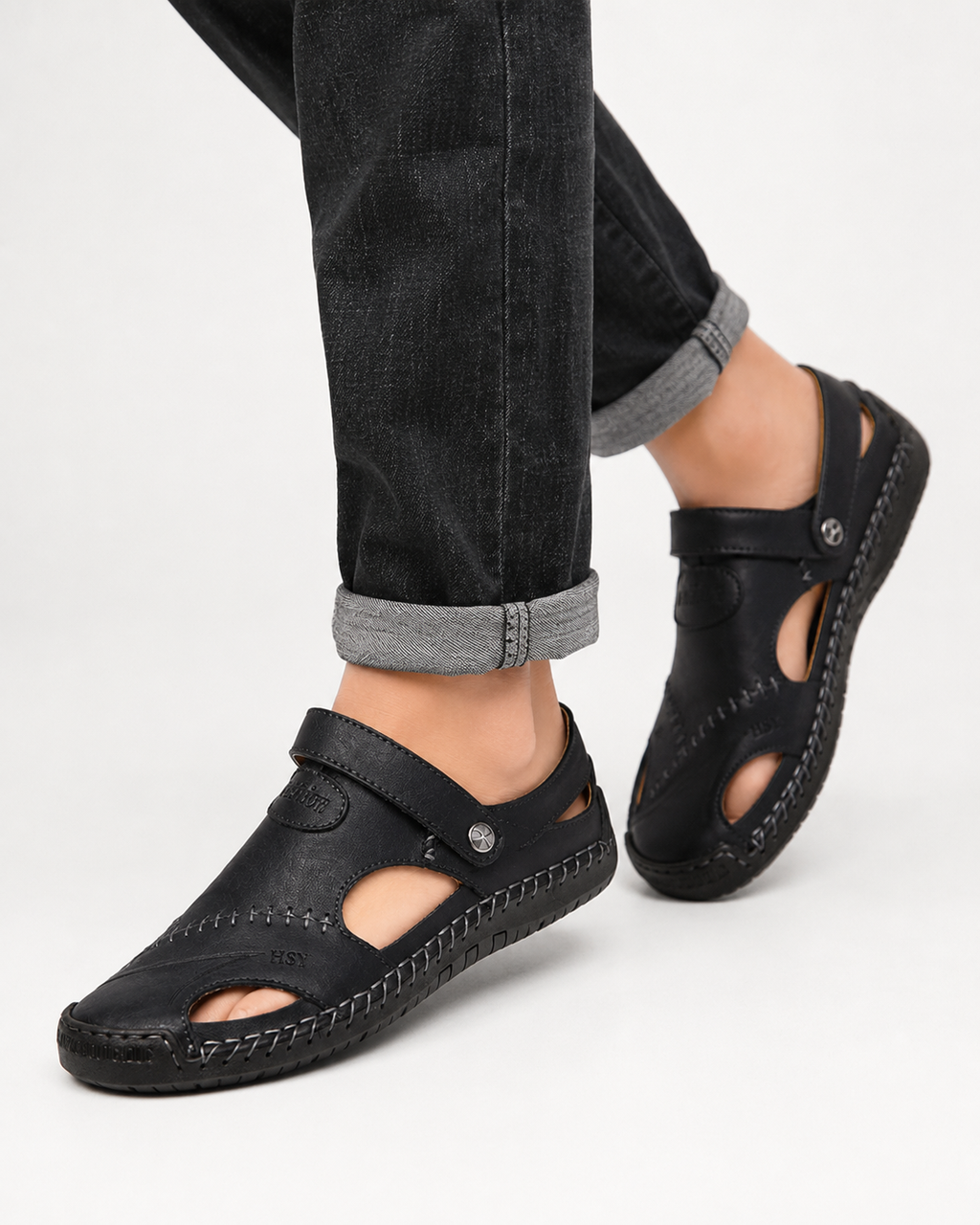 Kaufberg | Echtes Leder Sommer Strand-Slipper