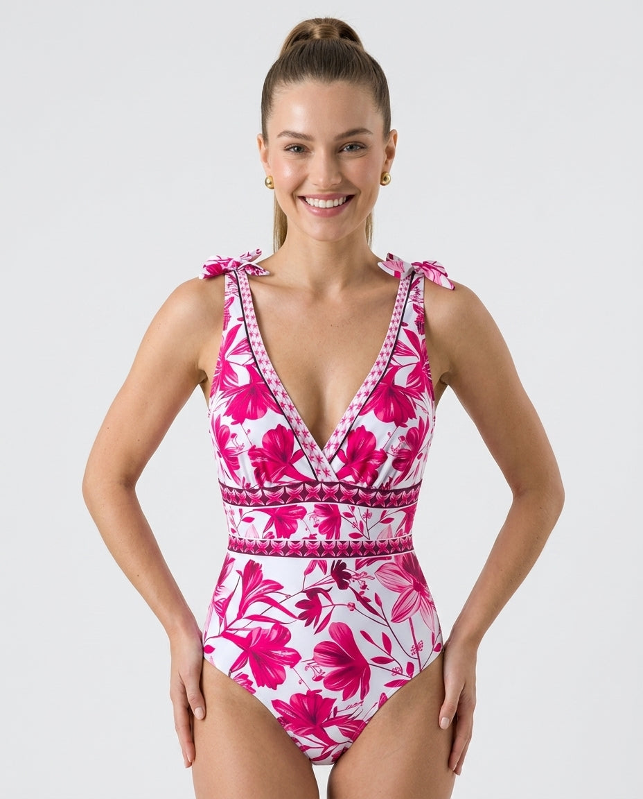 Brynn | Sexy Deep V Einteiler Bikini Set Strandkleid