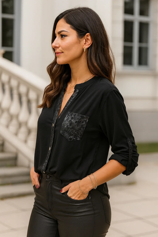 Roiaella | Lässiges Top mit Pailletten-Details