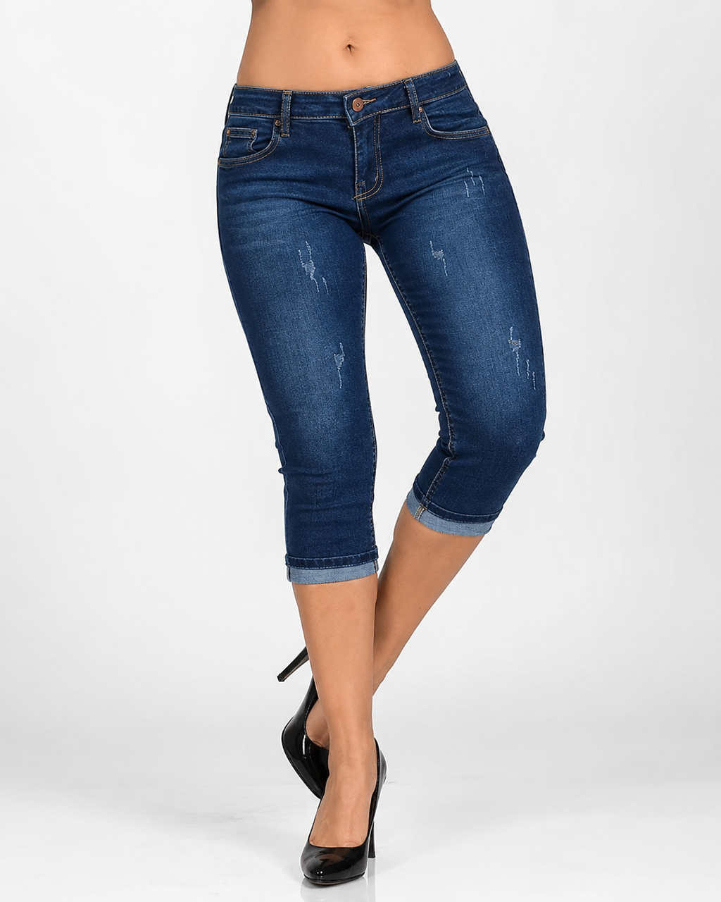 Isadora | Sommer Slim Fit Vielseitige Damen Denim Capri-Hosen
