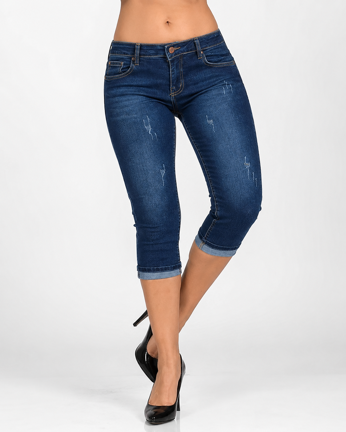 Isadora | Sommer Slim Fit Vielseitige Damen Denim Capri-Hosen