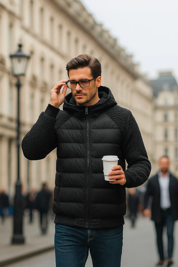 Samorio | Wattierte Herrenjacke mit Kapuze