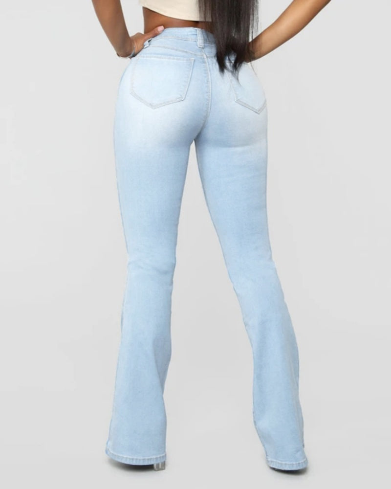 Damen High-Waist Schlagjeans