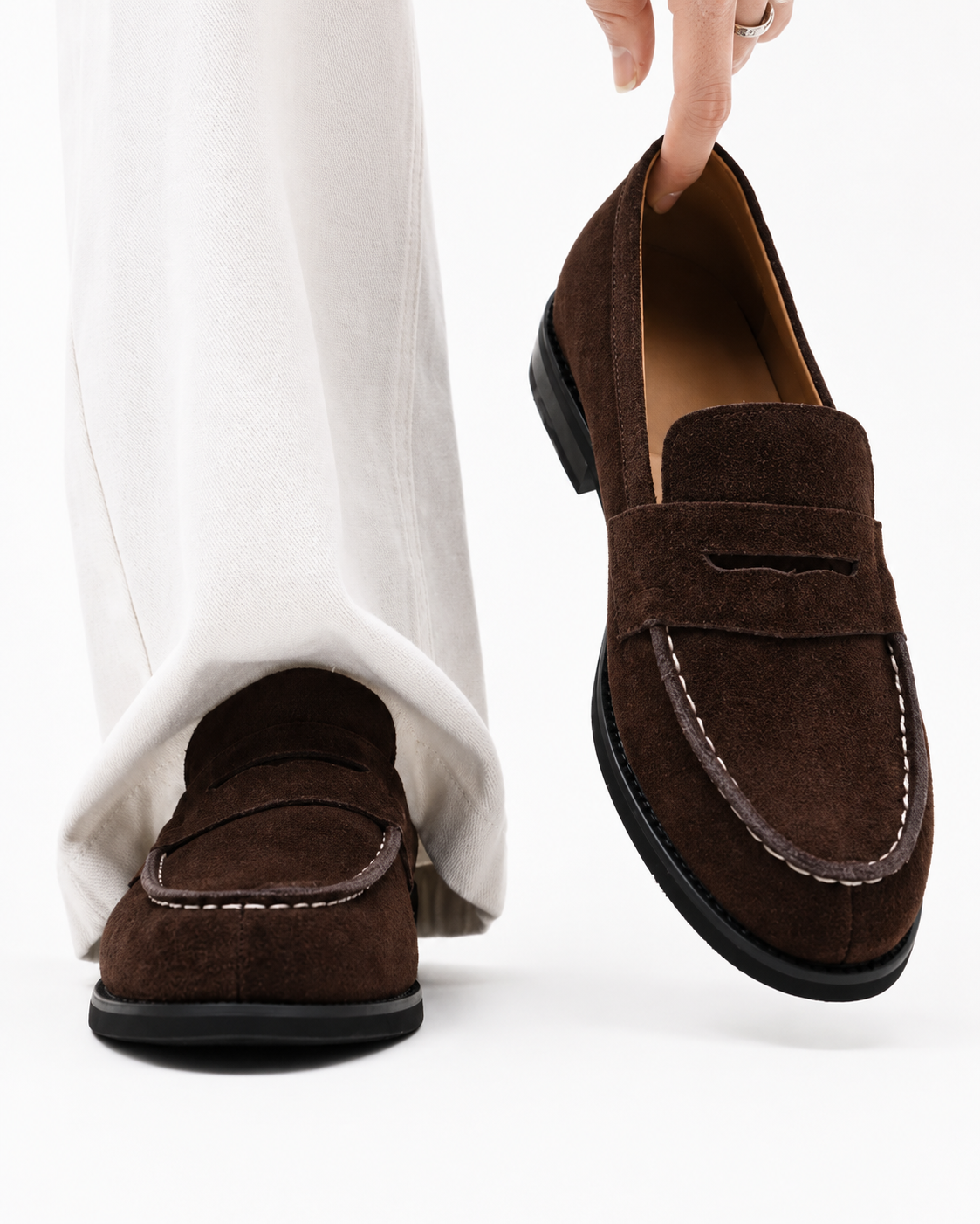 Greyson | Herren Flachboden Kunstwildleder Slipper Sommer Loafers