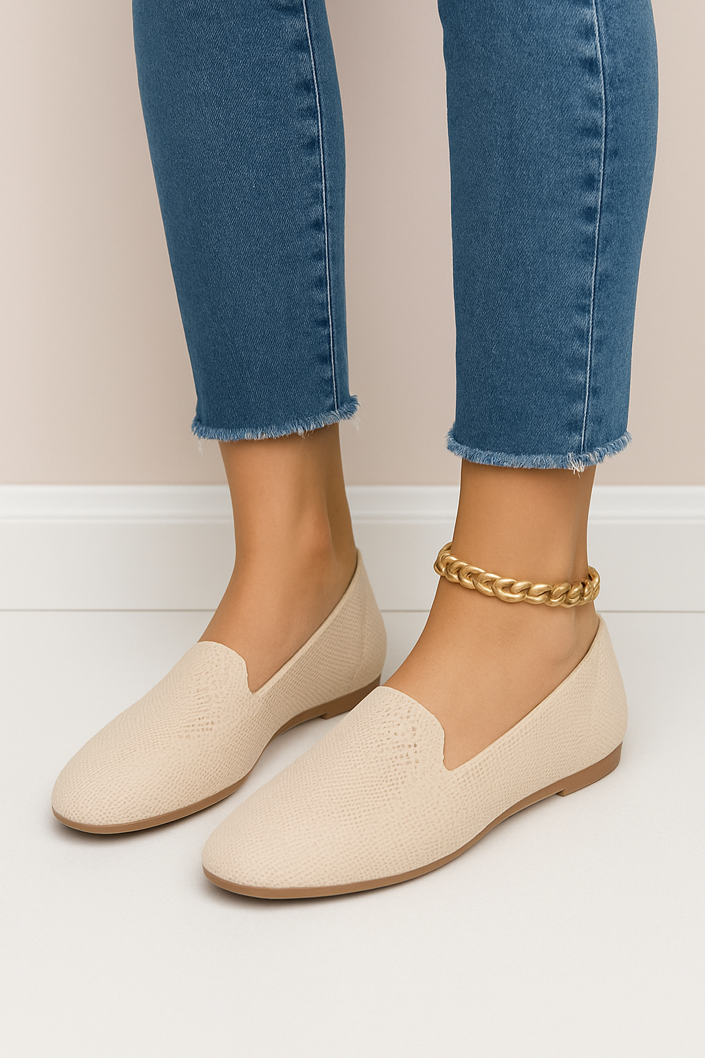 Kaufberg| Damen Slipper-Loafer aus Strick für Arbeit & Freizeit