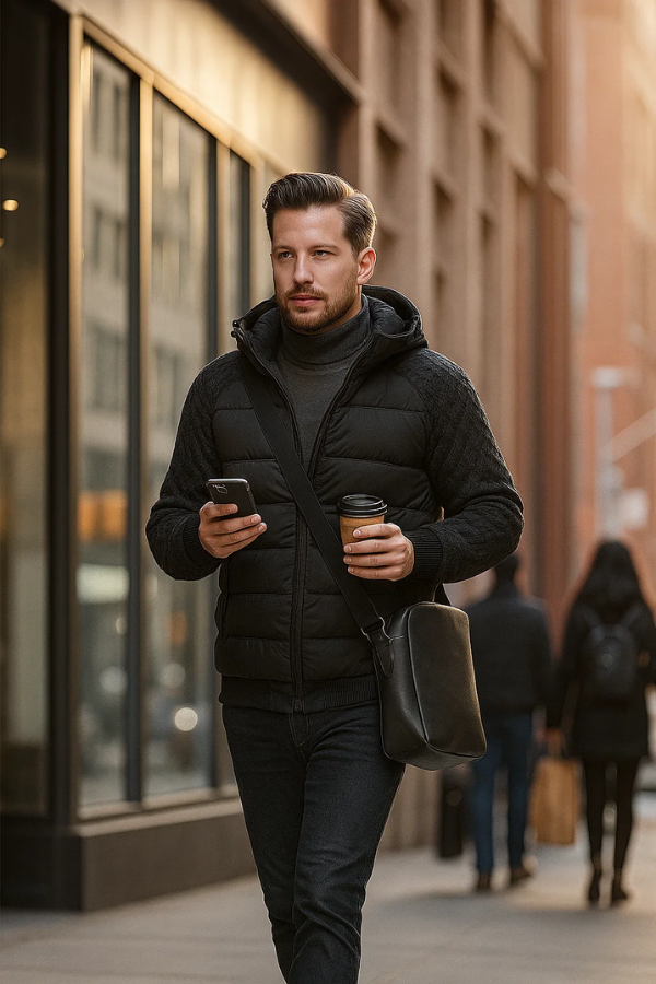 Samorio | Wattierte Herrenjacke mit Kapuze