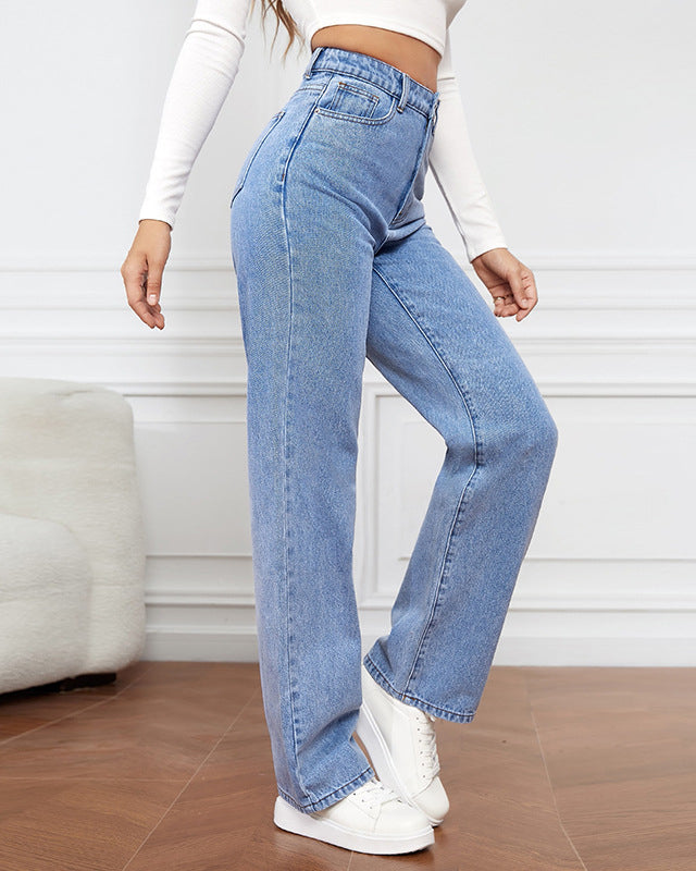 Damen Gerade Geschnittene Jeans