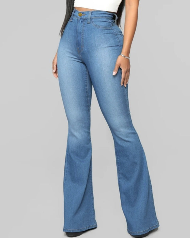 Damen High-Waist Schlagjeans