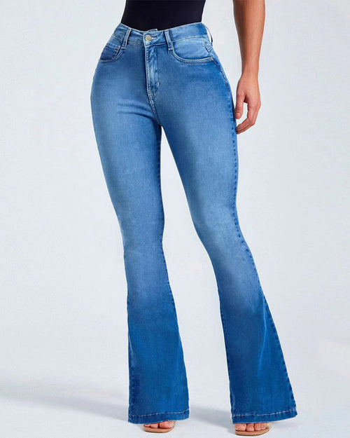 Damen Enganliegende Bootcut-Jeans