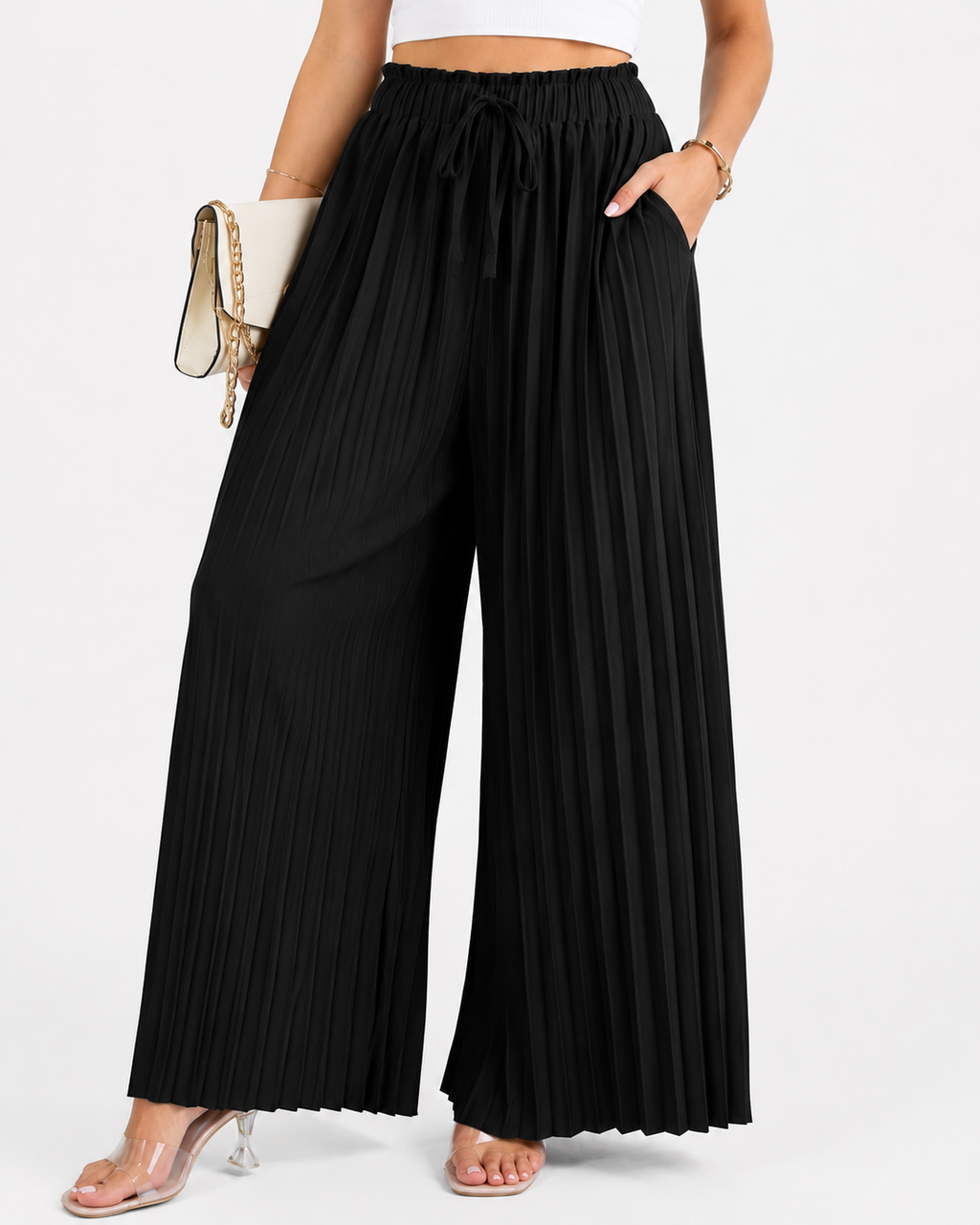 Sommerhose Plissierte Weite Beinhosen