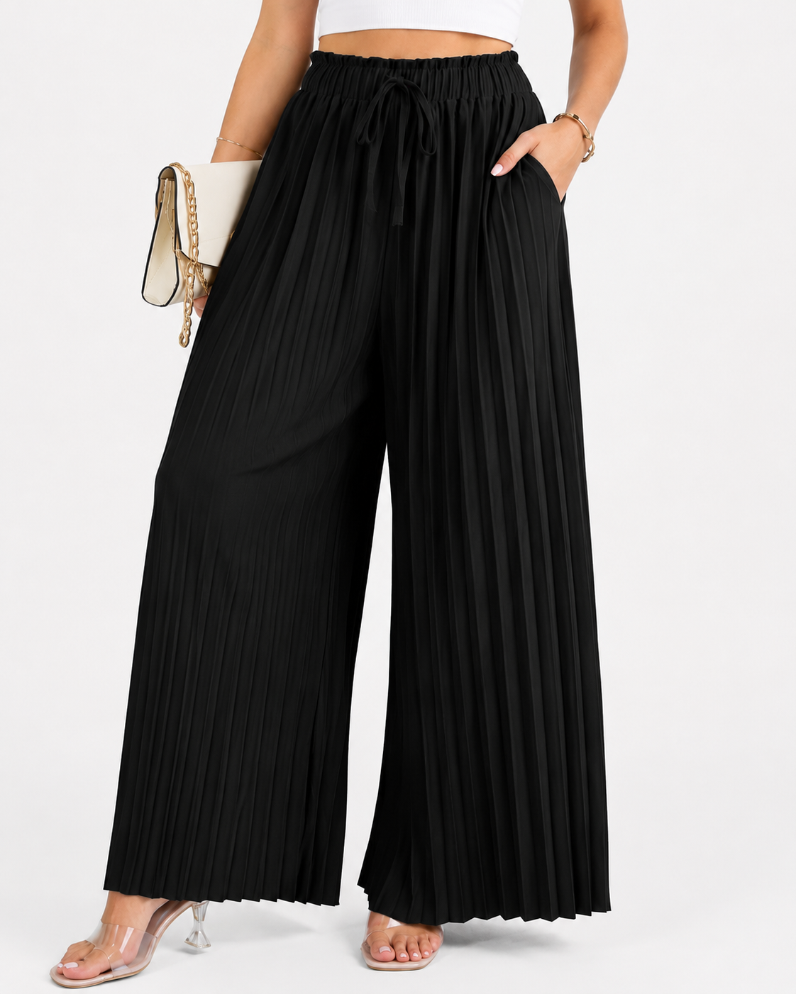Sommerhose Plissierte Weite Beinhosen