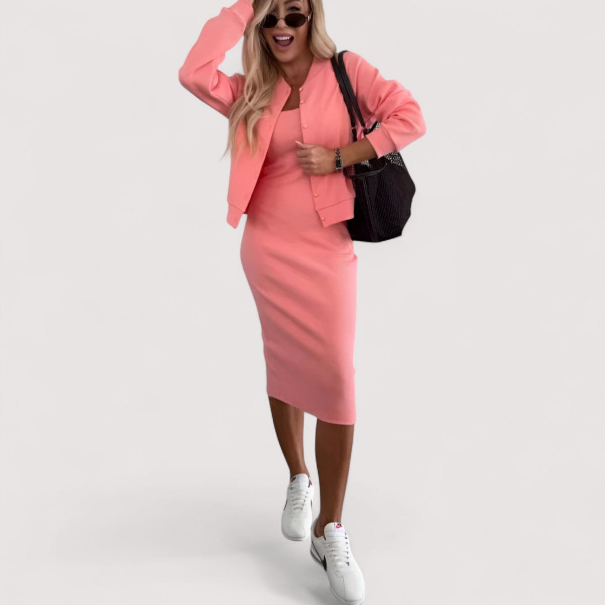 Damen Zweiteiler – Bequemes Midi-Set, Stilvoll & Alltagstauglich