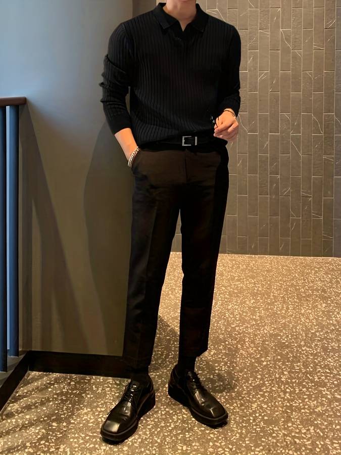 Leoaran |  Langarm Polo-Shirt