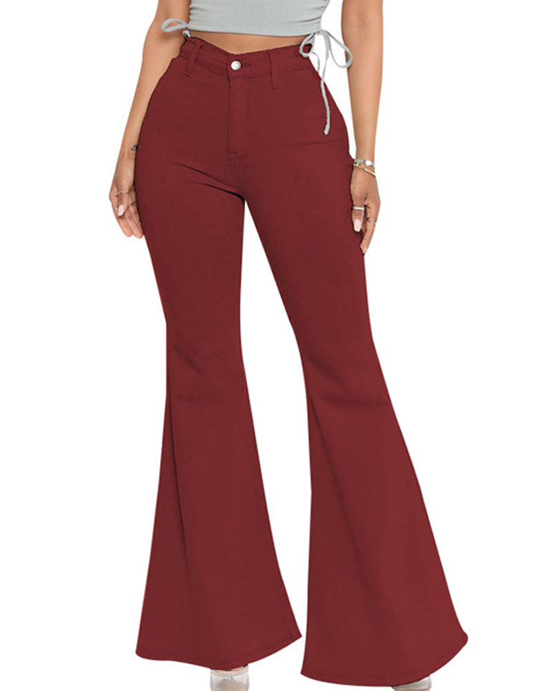 Elastische Mehrfarbige Flare Jeans