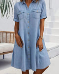 Miraina | Kurzärmeliges Denim-Kleid