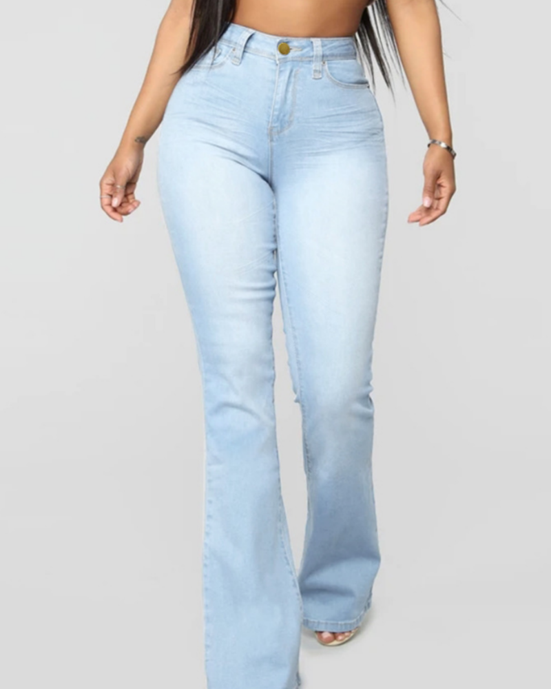 Damen High-Waist Schlagjeans