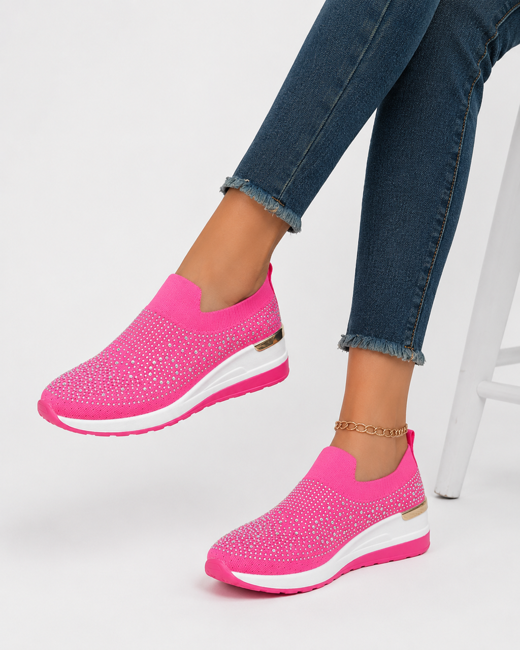 Keira | Strass Casual Damen Sneaker Atmungsaktiv und Leicht