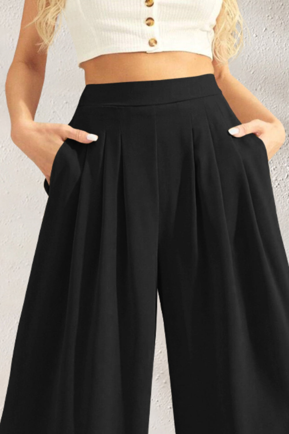 Clnaora | Weite Hose mit Hohem Bund