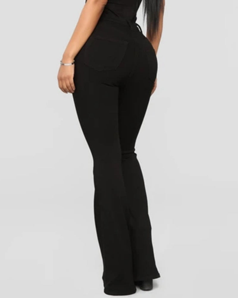 Damen High-Waist Schlagjeans