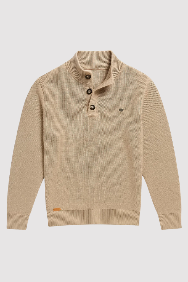 Benenas | Herrenpullover mit Knopfdesign