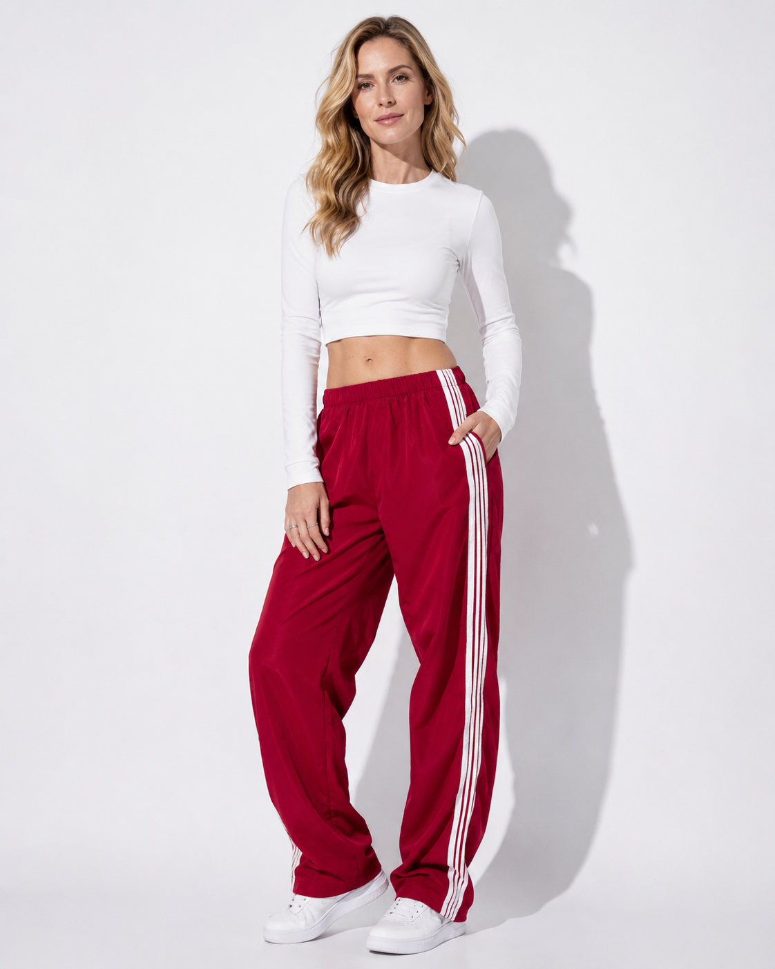 Gestreifte Jogginghose für Frauen Vintage Y2K Elastischer Bund