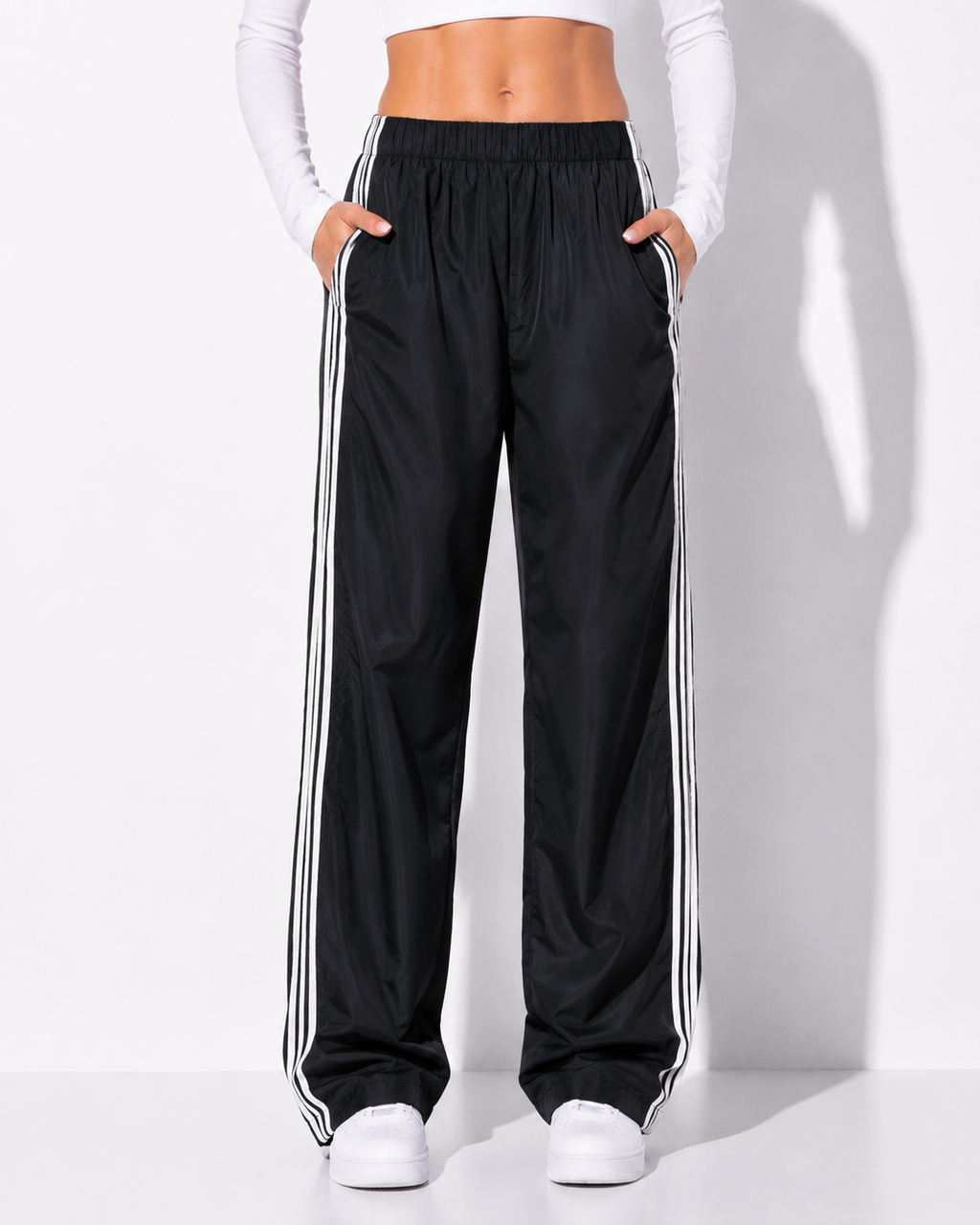 Gestreifte Jogginghose für Frauen Vintage Y2K Elastischer Bund