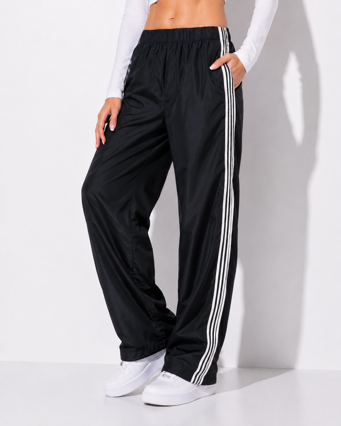 Gestreifte Jogginghose für Frauen Vintage Y2K Elastischer Bund