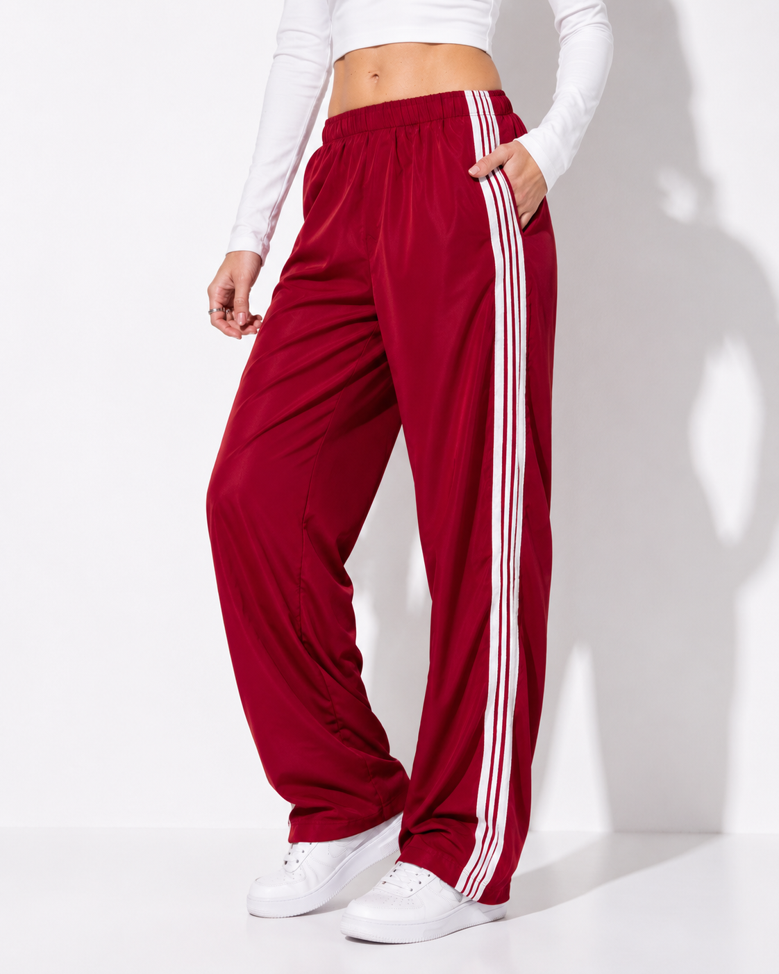 Gestreifte Jogginghose für Frauen Vintage Y2K Elastischer Bund